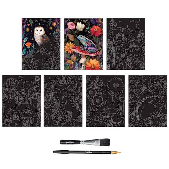 Brea Reese® 6" x 8" Folk Forest Scratch Art Paper Pad